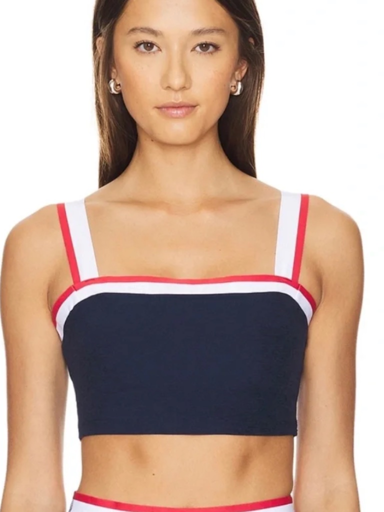 Nwt Beyond Yoga Spacedye Sea You There High Cropped Blue Tank, M